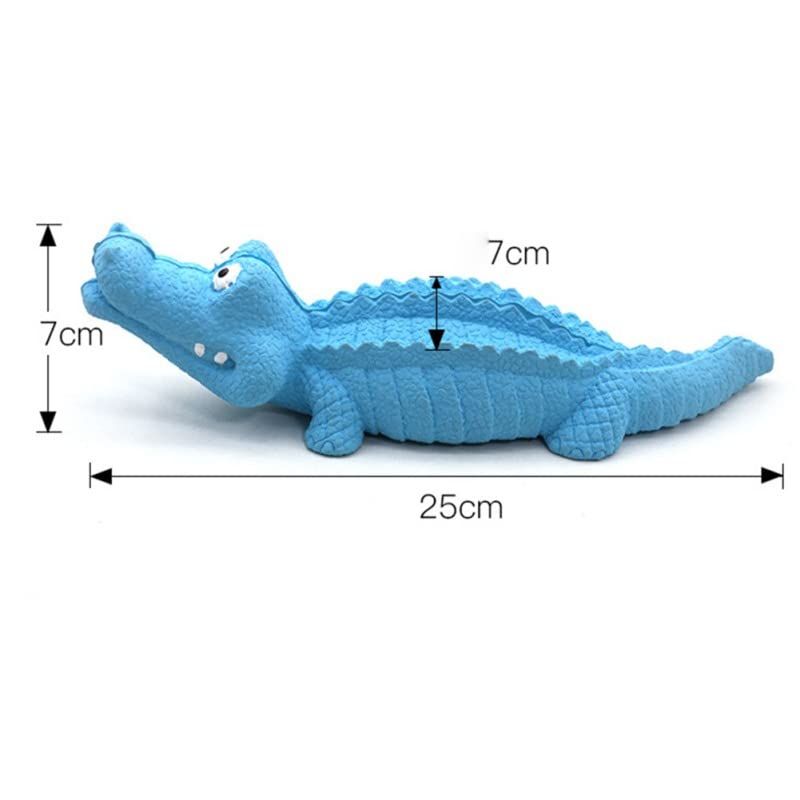 Durable Dog Chew Toy Dog Squeaky Rubber Animal Toy Tooth Cleaning Teeth Toy for Small Large Breed Chew (Color : Blue)