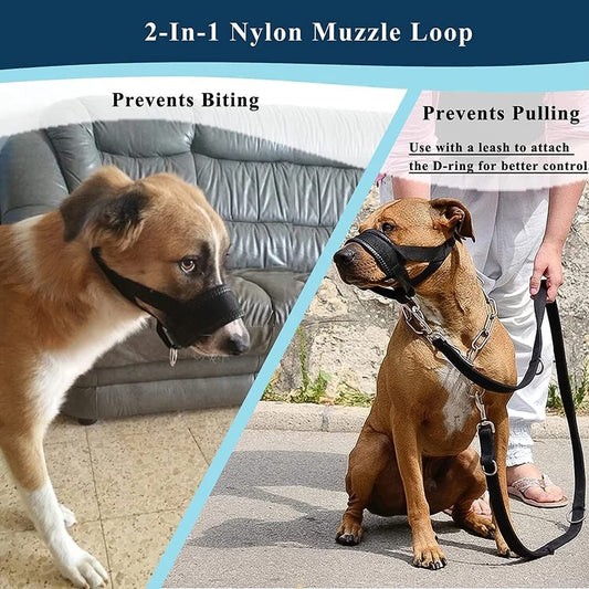 Additional product view: Soft Nylon Dog Muzzle Anti Barking Training Pet Mouth Mask Harness for Small Large Dogs Prevent from Biting