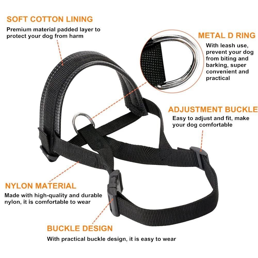 Soft Nylon Dog Muzzle Anti Barking Training Pet Mouth Mask Harness for Small Large Dogs Prevent from Biting