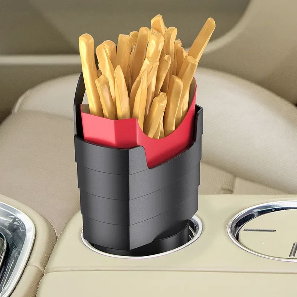 Fries on The Fly' Universal Car French Fry Holder for Cup Holder - Perfect White Elephant Gift Idea, Stocking Stuffer