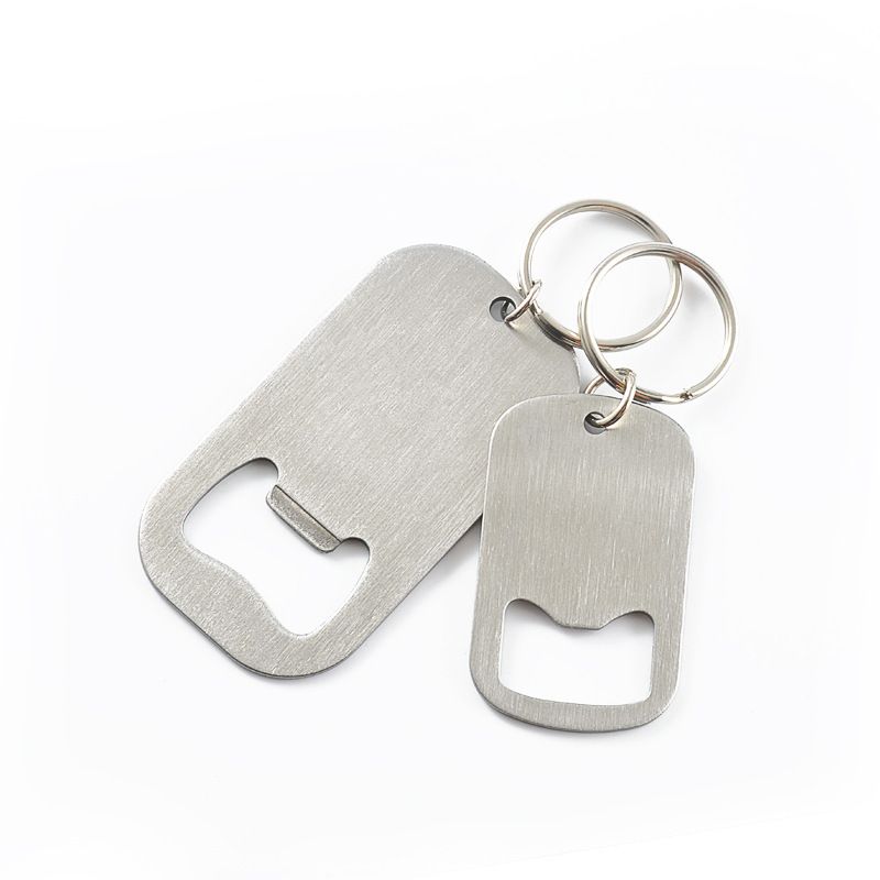 2 Pcs Stainless Steel Flat Beer Bottle Opener Keychain, Sturdy and Durable  to Send to Friends, Light and Easy to Carry,