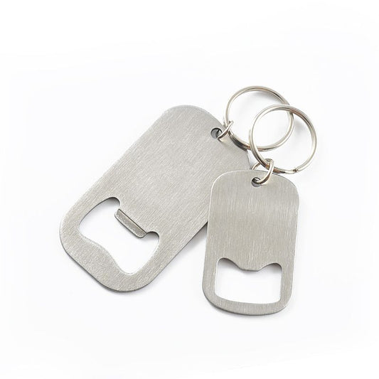 2 Pcs Stainless Steel Flat Beer Bottle Opener Keychain, Sturdy and Durable  to Send to Friends, Light and Easy to Carry,