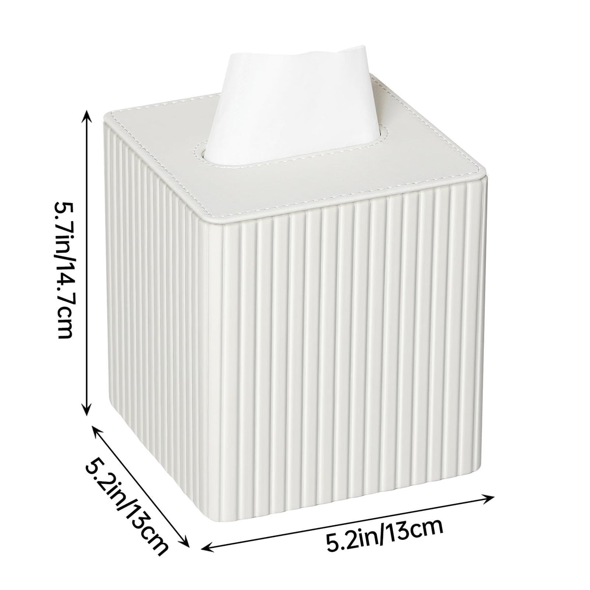 PU Leather Tissue Box Cover with Magnetic Closure, Modern Square Tissue Box Holder Decorative Organizer for Bathroom