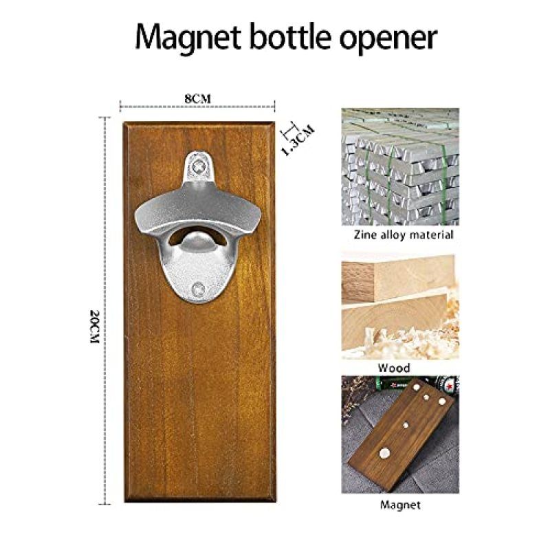Gifts for Men Dad Husband, Wall Mounted Magnetic Bottle Opener, Unique Christmas Beer Gift Ideas for Him Boyfriend