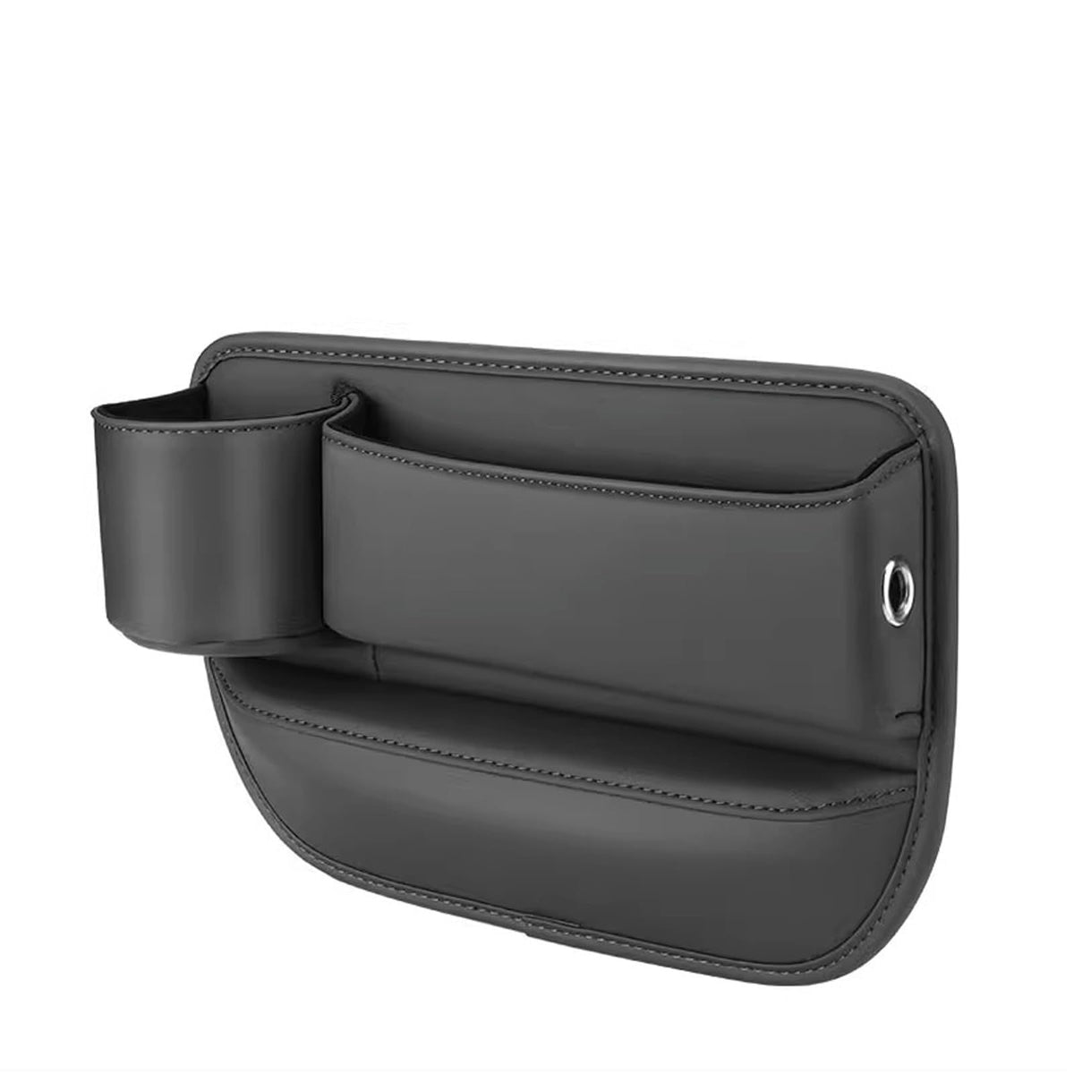 Car Leather Cup Holder Gap Bag - Seat Gap Storage Box with Cup Holder for Phones, Glasses, Keys, Cards - Leather