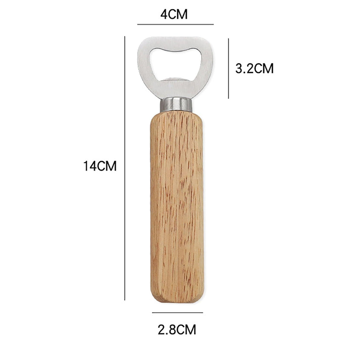 Bartender Bottle Openers, Beer Bottle Openers, Cider, Soft Drinks -Wood Handle Handheld Wooden Handle Stainless Steel Beer