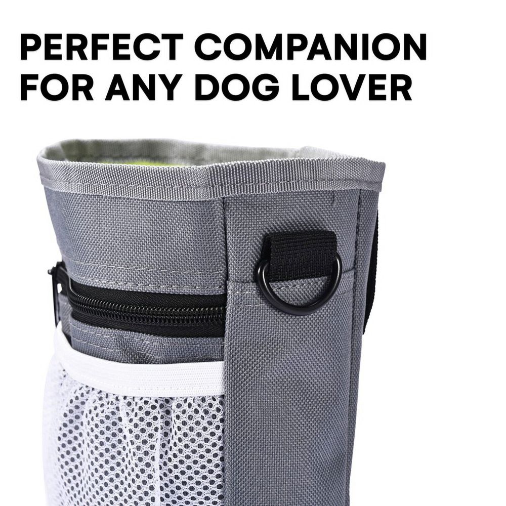 Dog Treat Pouch Bag-Treat Pouches for Pet Training - Multipurpose Dog Training Kit-Gray