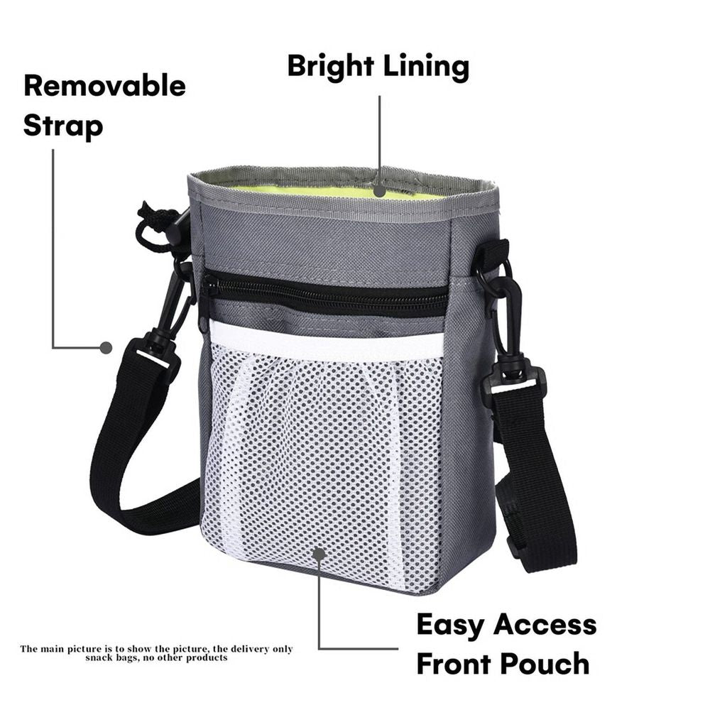 Dog Treat Pouch Bag-Treat Pouches for Pet Training - Multipurpose Dog Training Kit-Gray