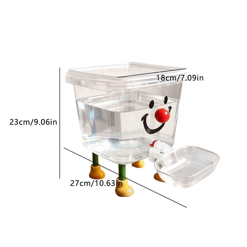 Automatic Pet Water Dispenser Gravity Flow Non-Electric Portable Cat Water Fountain with Transparent Tank and Handle for Small Dogs and Cats