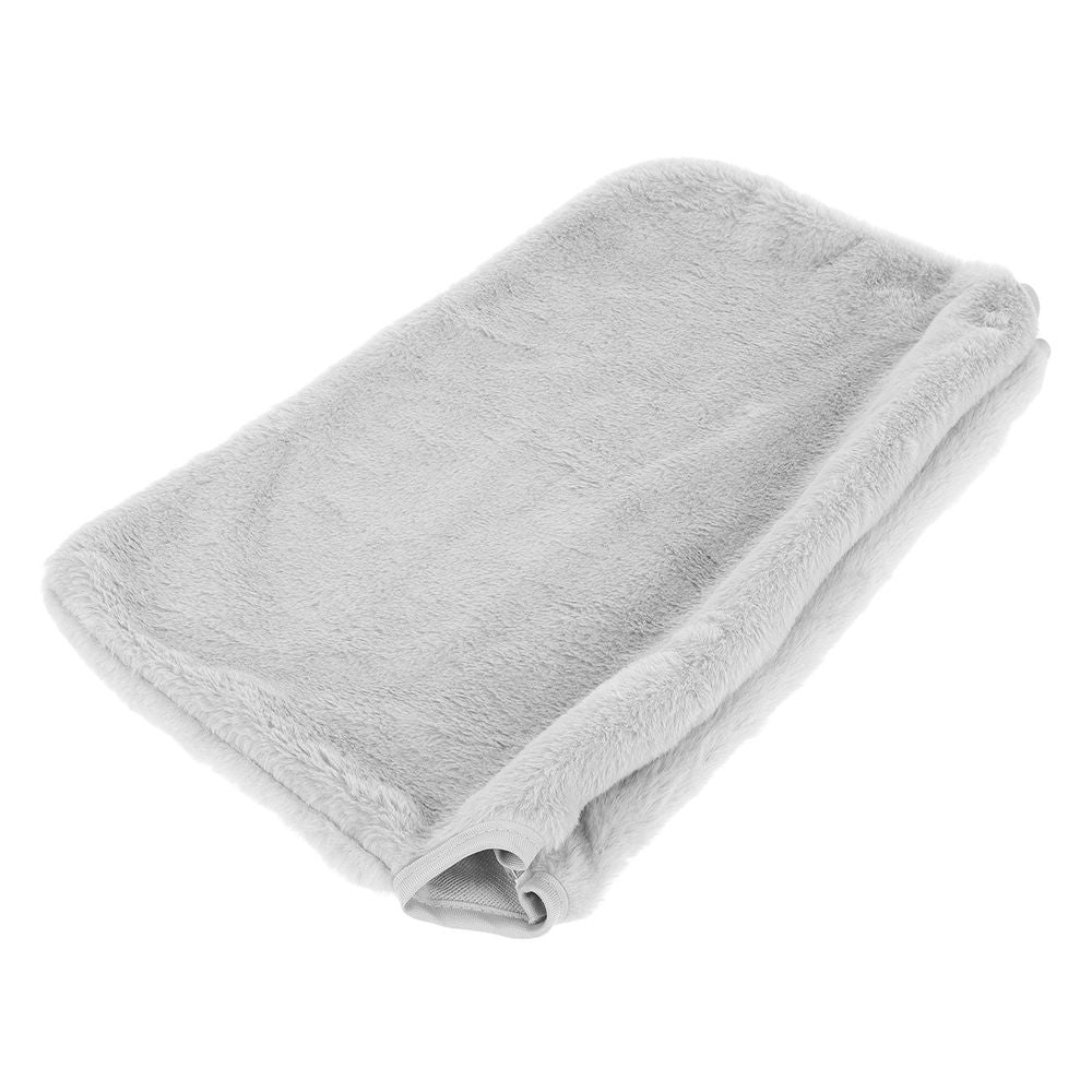 Gray plush replacement cover for a foldable cat window hammock