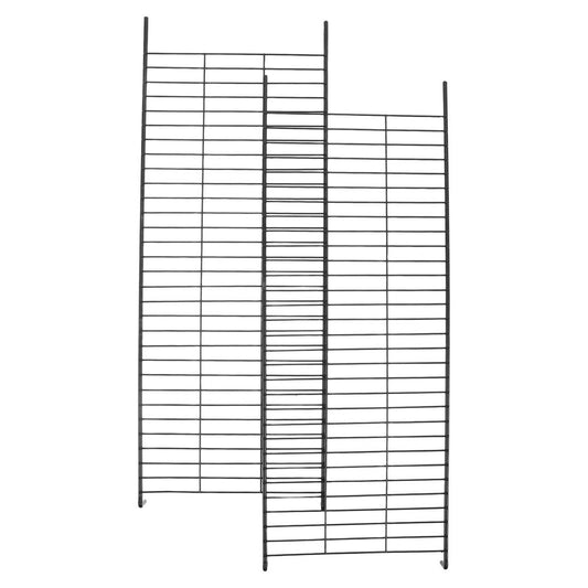 Set of two black iron ladder ramps for a cat cage or indoor playpen