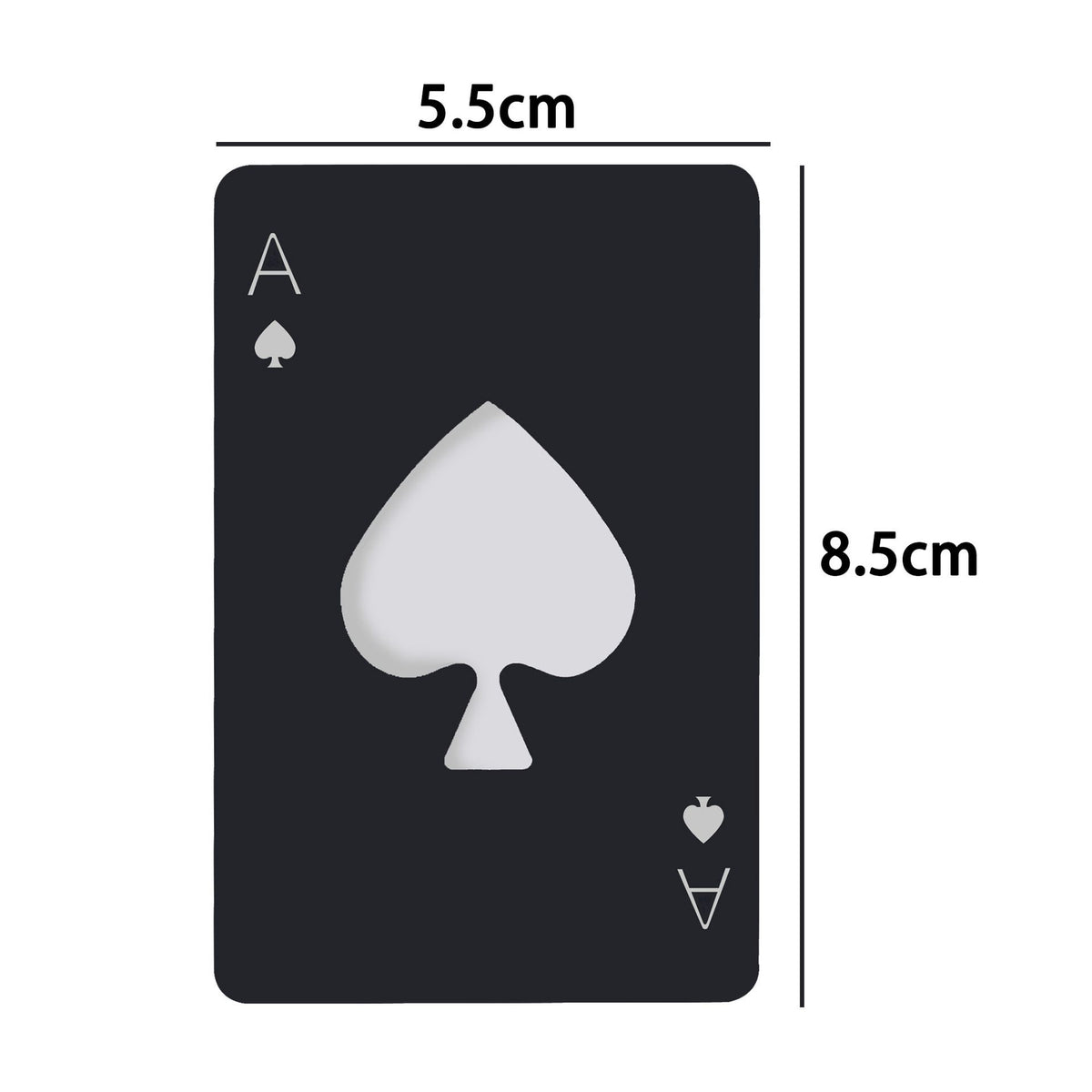 Spades Bottle Opener Credit Card Size Pocker Cap Opener Portable Stainless Steel Can Opener ( Pack Black & Silver)