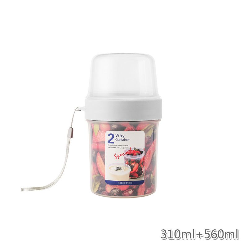 Portable Cereal Cup Breakfast On The Go Cups Sealed Double Layer Food Storage Containers for Yogurt Fruit Breakfast Oatmeal(3pcs)