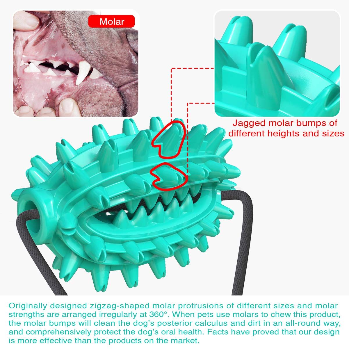 Dog Chew Toy with Suction Cup for Aggressive Chewers, Puppy Training Treats Food Dispensing Toothbrush Pet Teeth Cleaning Rope