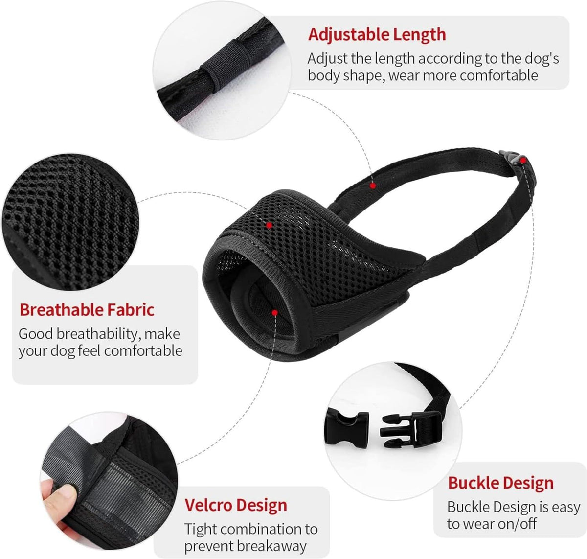 Dog Muzzle,Soft Nylon Muzzle Anti Biting Barking Chewing，Soft Dog Muzzles for Small Medium Large Dogs (L)