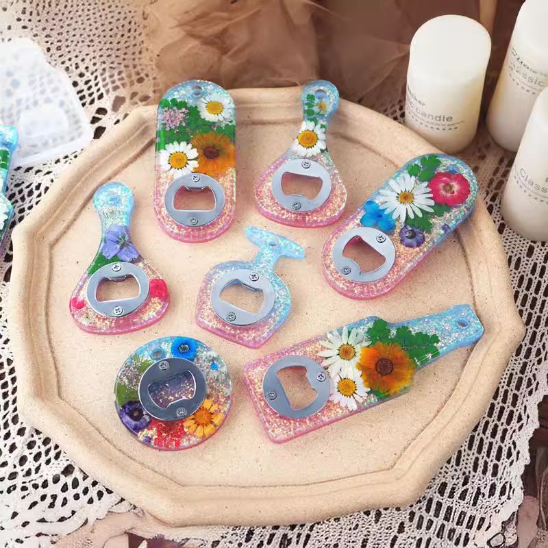 Bottle Opener Resin Mold,Beer Opener Silicone Molds with Stainless Steel Resin Accessories for DIY Keychain Beer Spanner