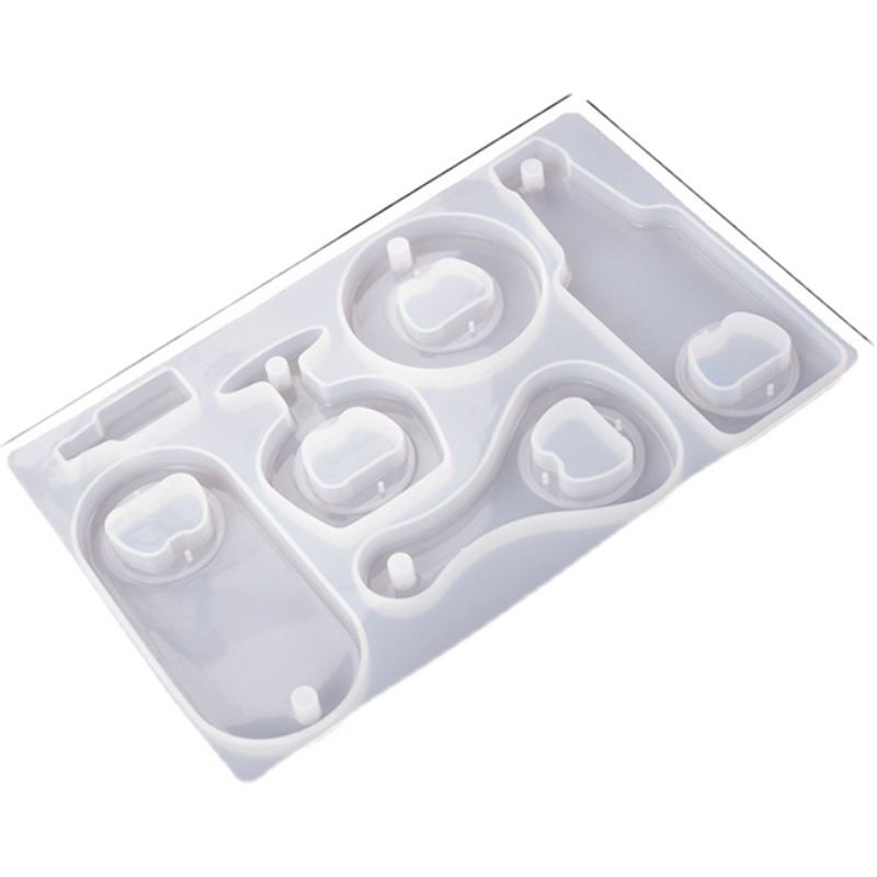 Bottle Opener Resin Mold,Beer Opener Silicone Molds with Stainless Steel Resin Accessories for DIY Keychain Beer Spanner