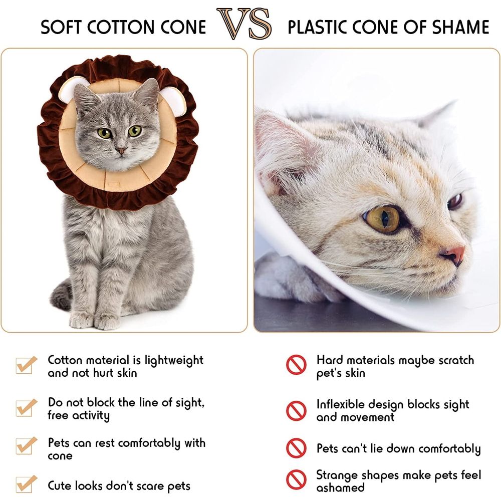 Additional product view: Lion-Shaped Soft Cat and Small Dog Recovery Collar