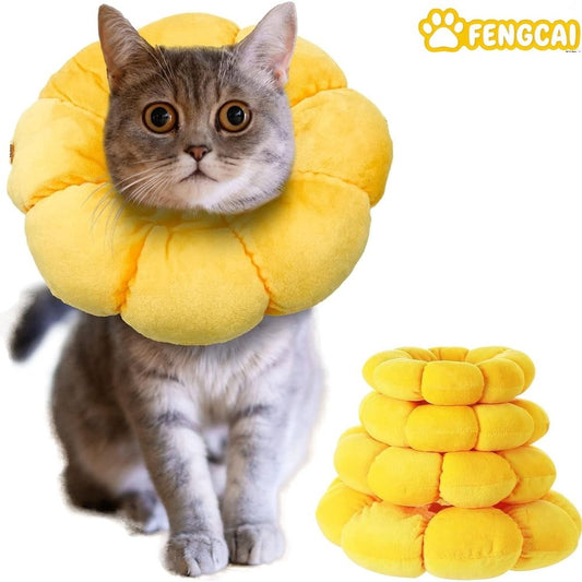 Sunflower-Shaped Pet Recovery Cone Collar, Large shown in the product image
