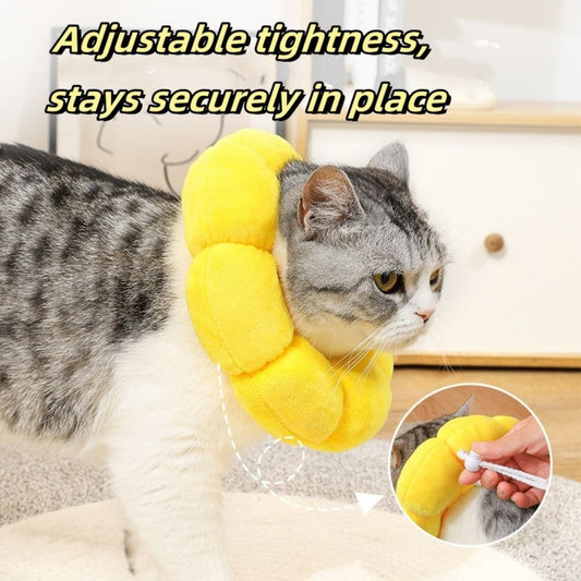 Additional product view: Sunflower-Shaped Pet Recovery Cone Collar, Large