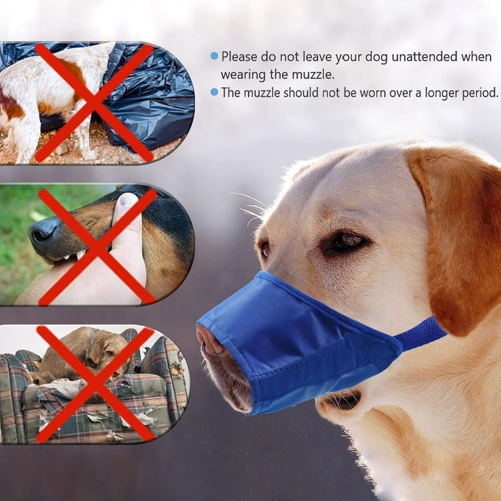 Dog Muzzle, Soft Anti-Biting Barking Chewing Muzzle, Breathable Waterproof Adjustable Muzzle for Small Medium Dogs