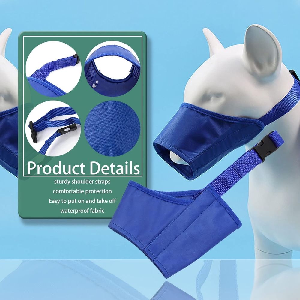 Dog Muzzle, Soft Anti-Biting Barking Chewing Muzzle, Breathable Waterproof Adjustable Muzzle for Small Medium Dogs