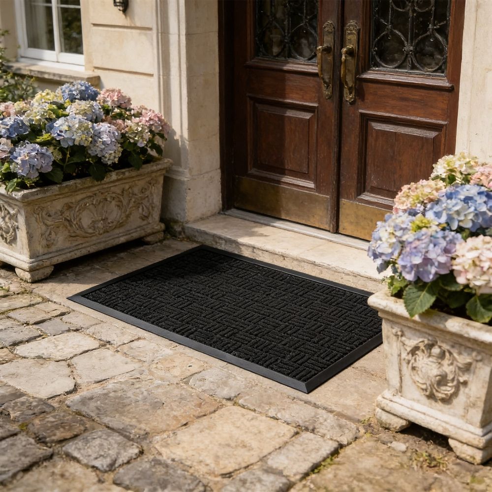 Rubber Loop Mat 40x60cm Dimensions, Non Slip Door Carpet for Bathroom, Pet Bed Mat for Dog Crate, Machine Washable Durable Mat, Anti Skid Bottom