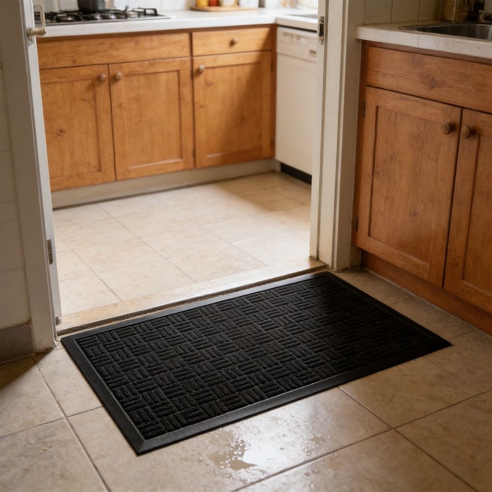 Rubber Loop Mat 40x60cm Dimensions, Non Slip Door Carpet for Bathroom, Pet Bed Mat for Dog Crate, Machine Washable Durable Mat, Anti Skid Bottom