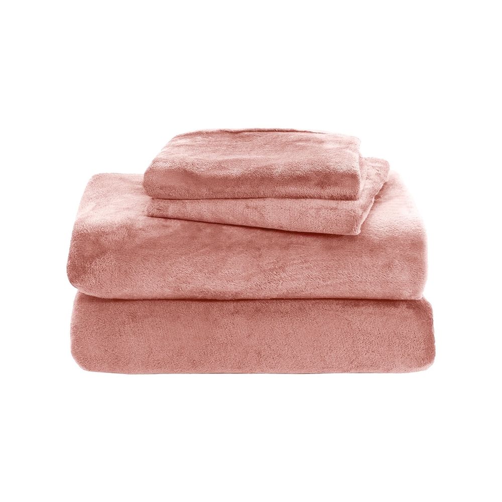 3 Pieces Flannel Sheet Set, Super Soft Cozy Comfy Flannel Bottom, Double Brushed Bed Sheets, One Plush Sheet and 2 Pillowcases, 59x78.74 In