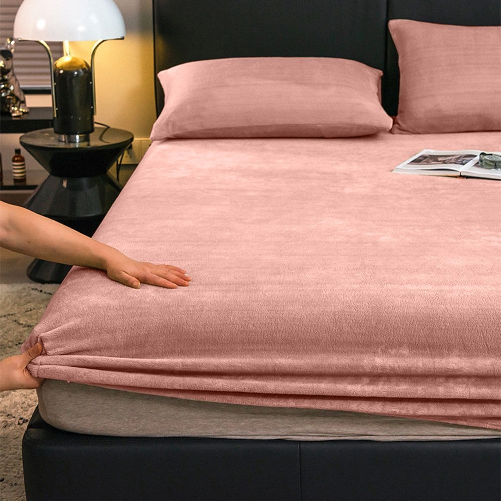 3 Pieces Flannel Sheet Set, Super Soft Cozy Comfy Flannel Bottom, Double Brushed Bed Sheets, One Plush Sheet and 2 Pillowcases, 59x78.74 In