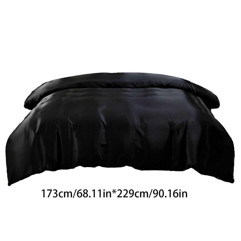 Silk Duvet Cover, Seamless, Breathable, Easy Care Zipper Closure, Soft Comforter Cover Adults Bedroom Decor, 68x90 In