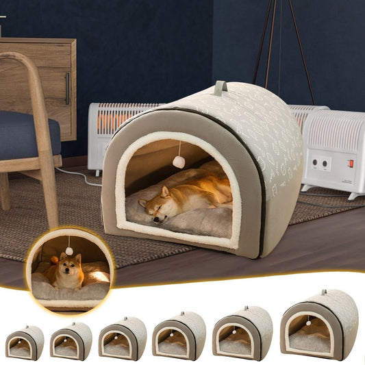 Product image: Dog House Cozy, 2 in 1 Small Dog House, L Size for Small Medium Dog, Comfy Cave Portable House for Dogs, Warm Cave