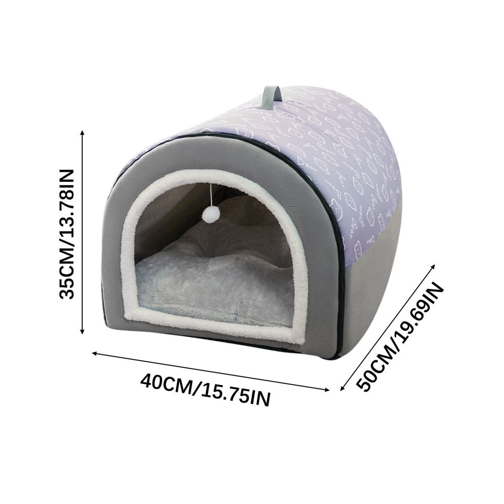 Dog House Cozy, 2 in 1 Small Dog House, L Size for Small Medium Dog, Comfy Cave Portable House for Dogs, Warm Cave Sleeping Nest Bed for Cats and Dogs, Gray