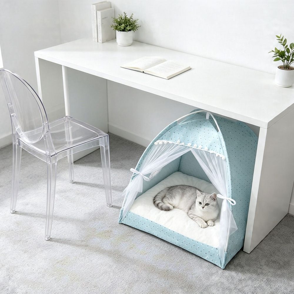 Additional product view: Semi-Enclosed Portable Cat Tent Bed