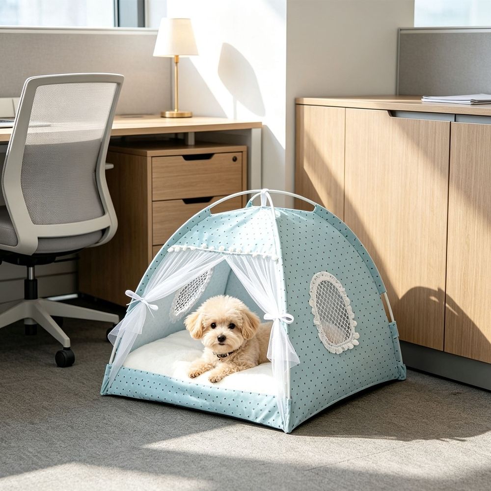 Additional product view: Semi-Enclosed Portable Cat Tent Bed