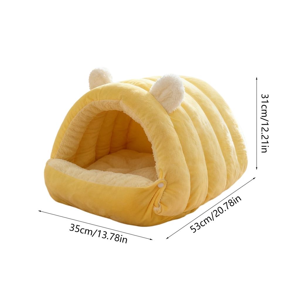 Additional product view: Yellow Plush Tree-Hole Nest Bed for Cats and Small Dogs