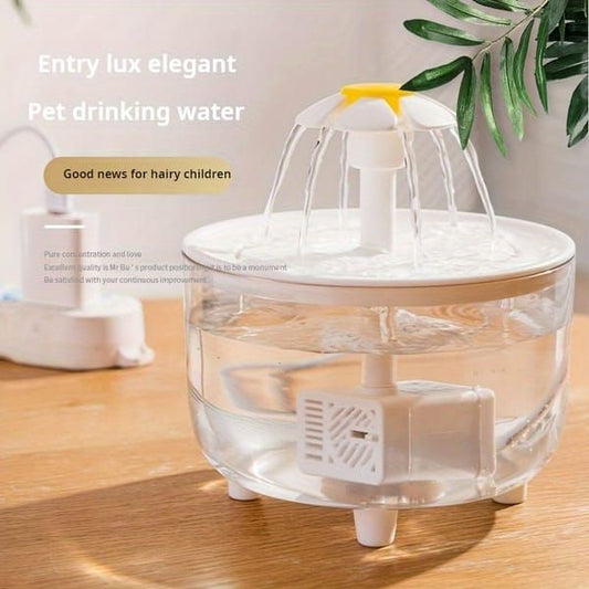 Product photo: Smart Pet Fountain, Circulating Fresh Water with Visible Water Tank, Silent Dual Filtration, Water