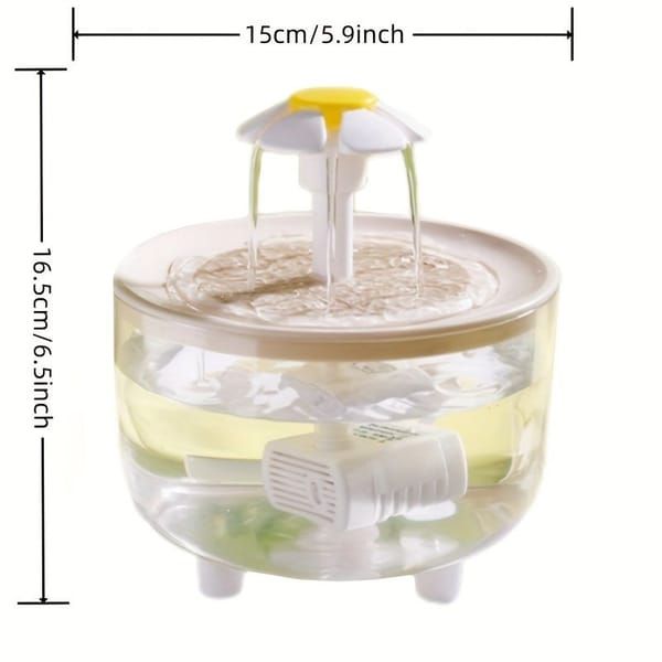 Smart Pet Fountain, Circulating Fresh Water with Visible Water Tank, Silent Dual Filtration, Water Dispenser for Cats & Small Pets