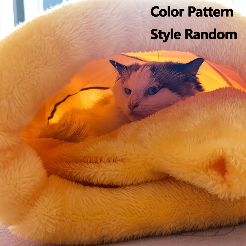 Additional product view: Yellow Honey Pot Enclosed Cat Bed, 65 x 43 x 27 cm