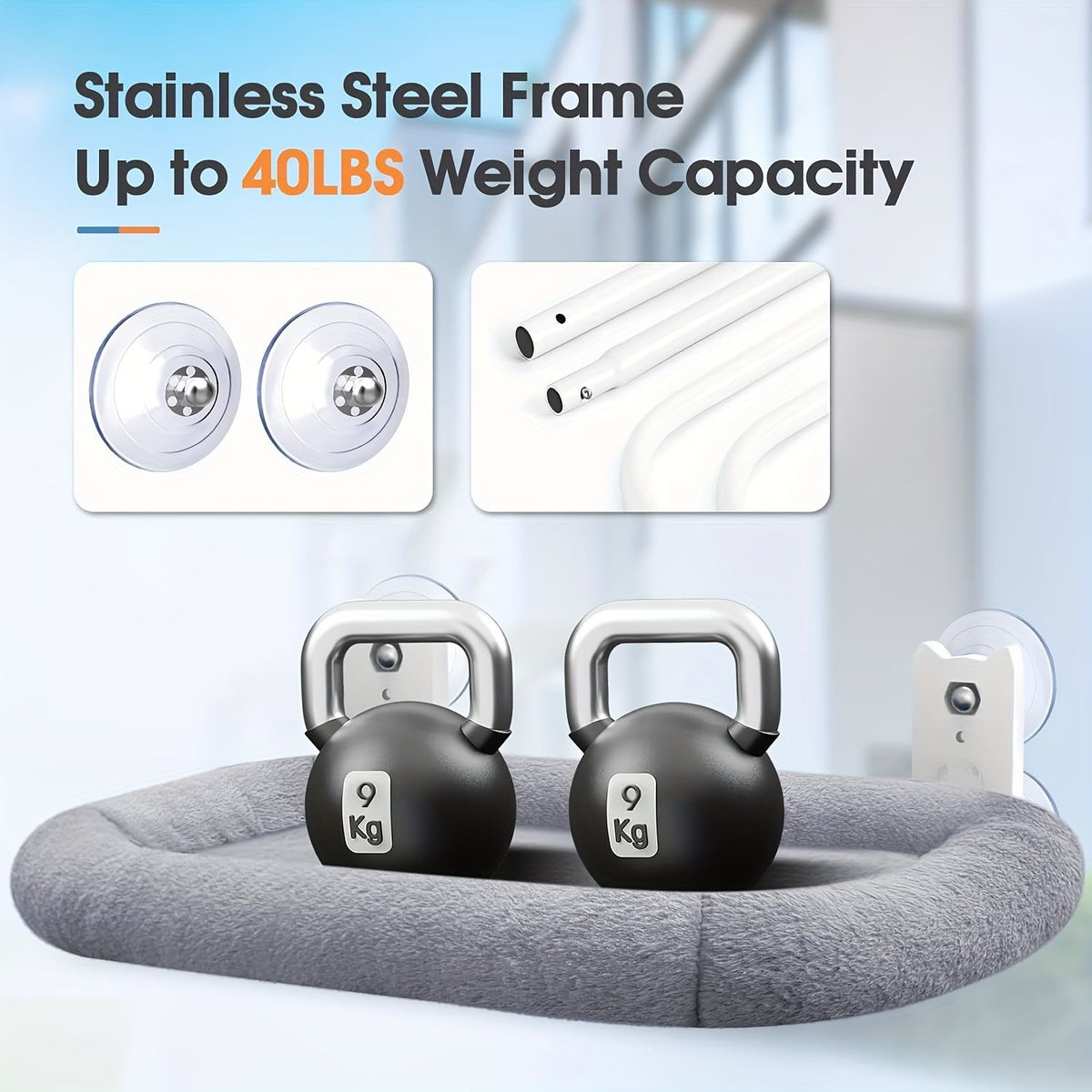 Additional product view: Gray Window-Mounted Cat Bed