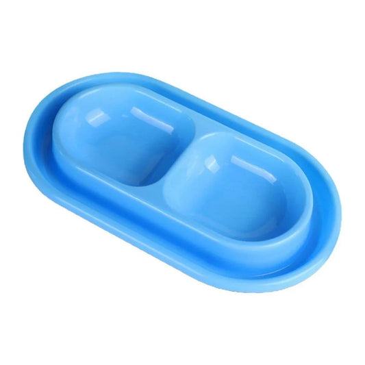 Additional product view: 1-Piece Blue Double-Compartment Pet Feeding Bowl