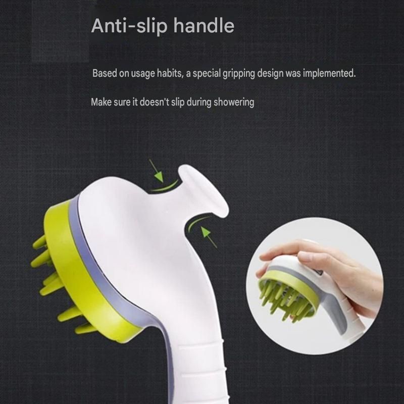 White Pet Bathing Shower Sprayer Brush with Water  Control Switch Control Dog Grooming Massage Shampoo Rinse Tool