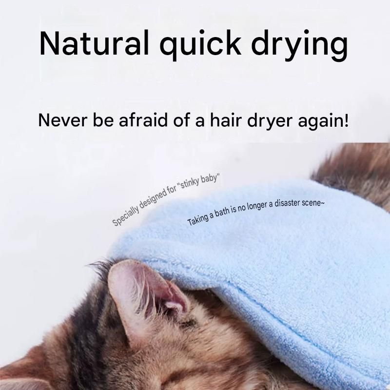 2-piece Grey Quick-drying pet grooming glove towel; made of soft, highly absorbent coral fleece; suitable for drying dogs and cats after bathing.