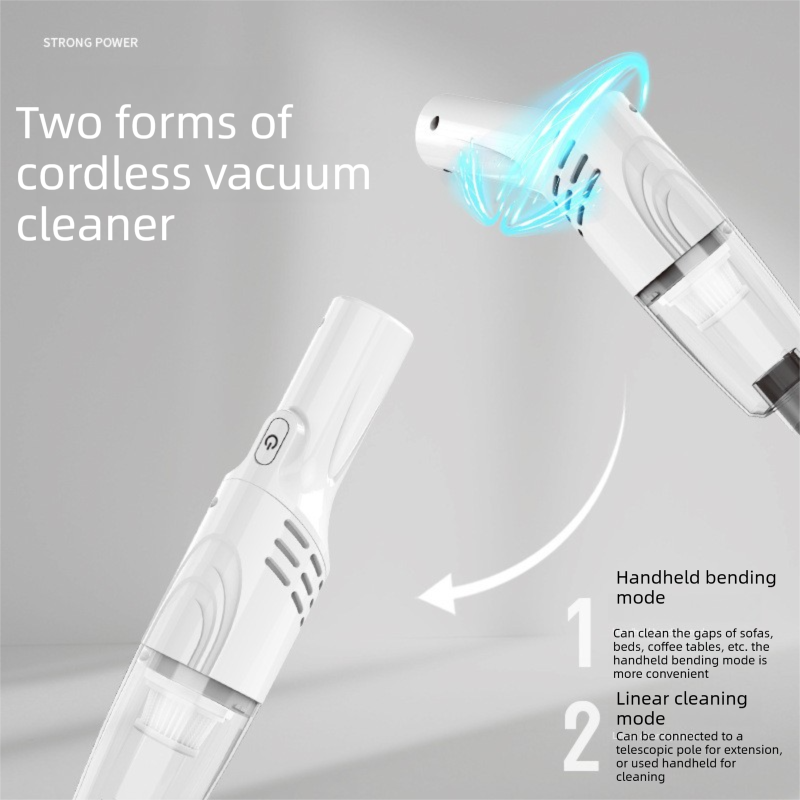 2-piece Home Cleaning  Bundle - Golden UV Mattress Mite Vacuum Cleaner & White Cordless Handheld Stick Vacuum Set, Wireless Rechargeable Home Car Pet Hair Cleaning Kit
