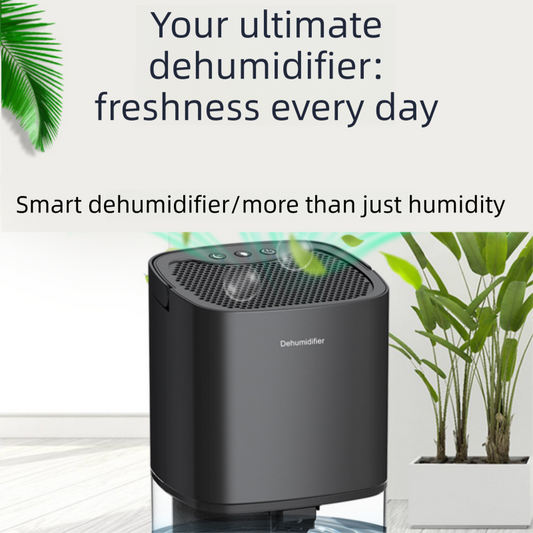 White Mini Quiet Dehumidifier for Bedroom - 1000ml Water Tank Portable Home Moisture Absorber with Air Purification Filter, RGB Night Light and Auto Shut-Off