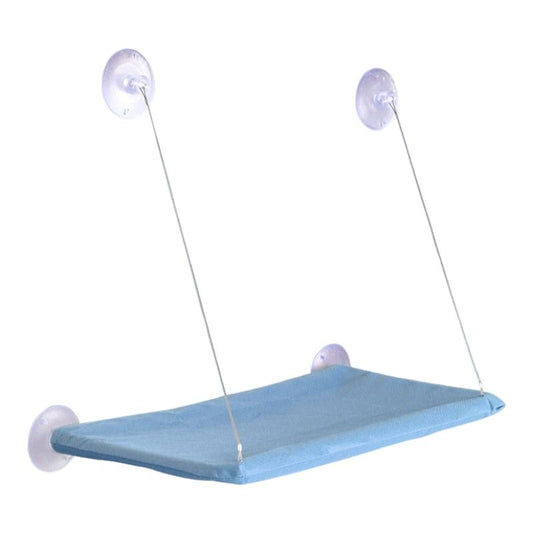 Blue Cat Window Tanning Hammock - 4 Strong Suction Cups & Durable Oxford Removable Cover, Space Saving Bed for Indoor Cats Sunbathing