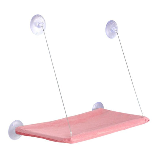 2 Set of Pink Cat Window Tanning Hammock - 4 Strong Suction Cups & Durable Oxford Removable Cover, Space Saving Bed for Indoor Cats Sunbathing