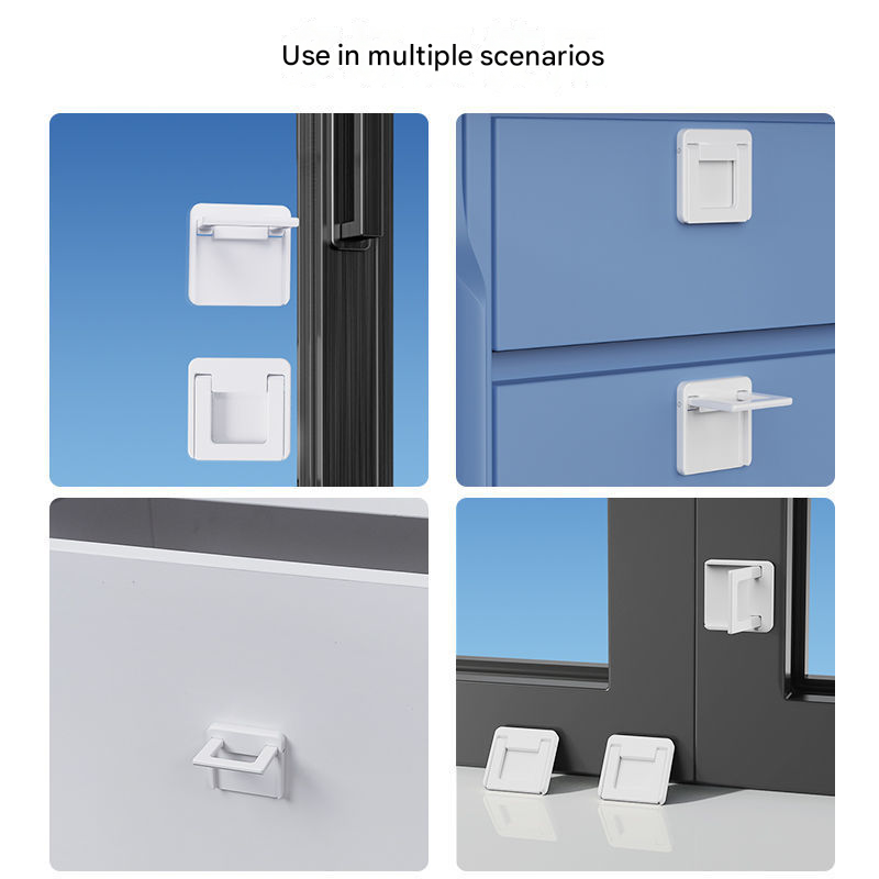 Multifunctional Window & Door Safety Lock (5 Pack) - Punch Free Sliding Track Stopper and Drawer Pull Handle