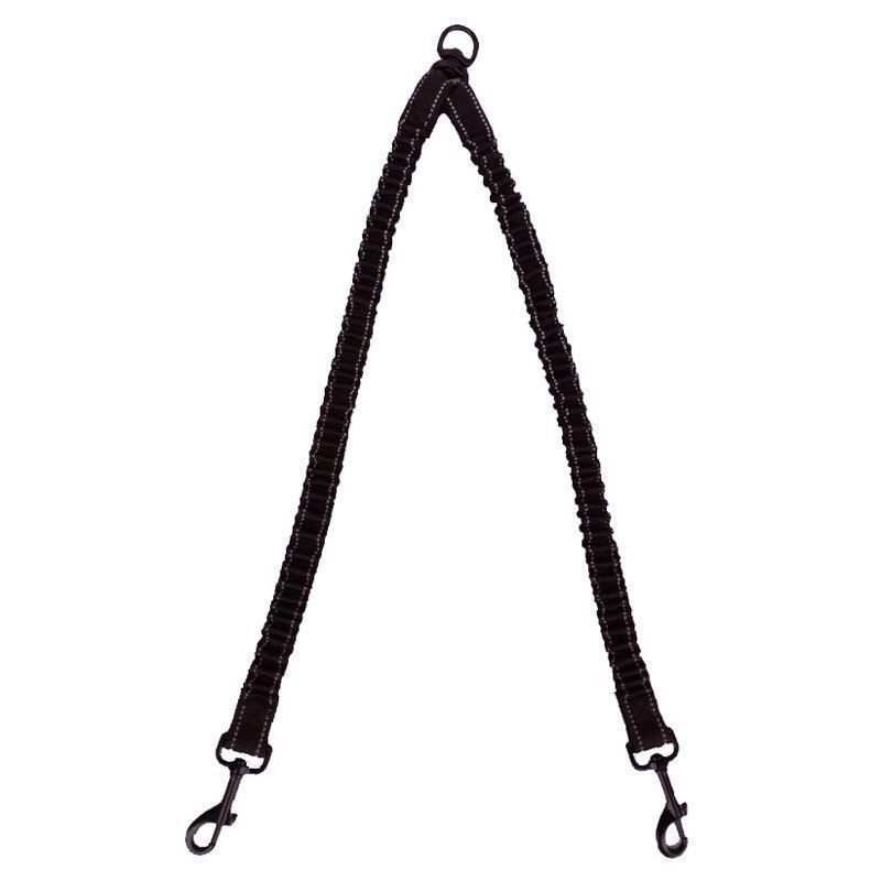 2 Packs No-Tangle Dual Dog Leash Splitter (2.5 x 80 CM) - Heavy Duty Reflective Nylon Bungee Double Dog Coupler