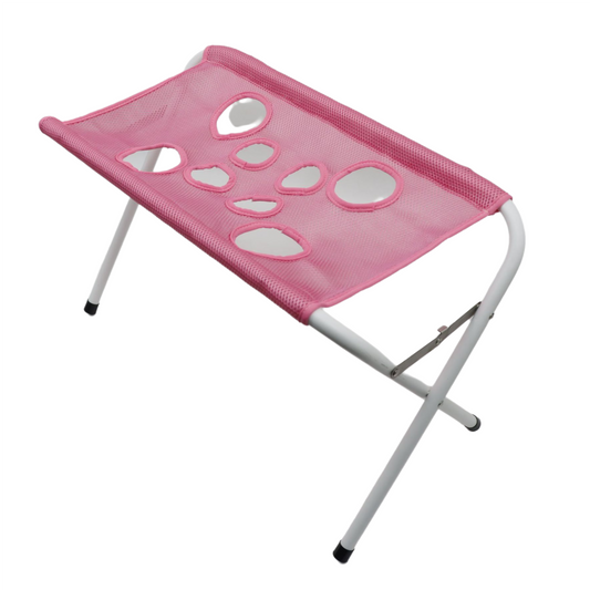 Pink Foldable Pet Grooming Hammock Stand, 60 cm shown in the product image